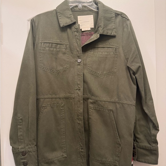 Anthropologie Crochet-Back Denim Utility Jacket - Picture 4 of 6